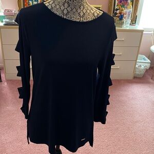 Elegant navy Women's tunic cut out sleeves